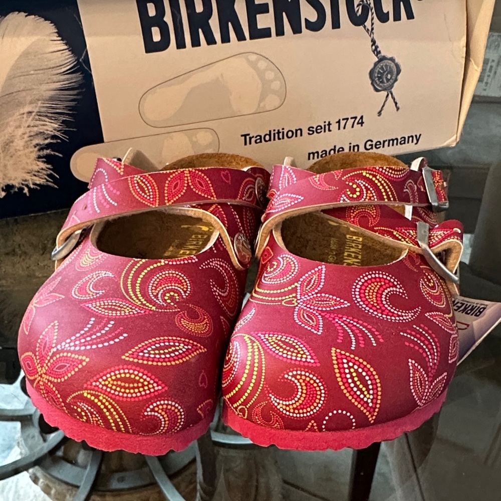 New in Box Birkenstock Dorian Kids Red Paisley Sandals sz 10-10 1/2 ( 28 ) - Picture 10 of 10